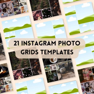 Instagram Grids Templates | Photo Grid Templates for Instagram | Small Business | Influencer | Marketing