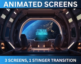 Animierte Space Stream Szenen | Twitch, YouTube, Facebook (Digitaler Download)