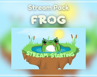 Froschstrom Overlay Pack | Animierte Twitch Szenen (WEBM & MOV Format)