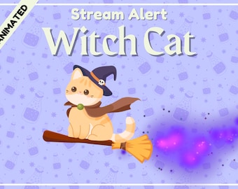 Hexe Katze Animierte Twitch Stream Alarmierung (Digitaler Download)