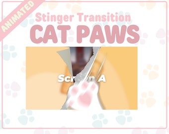 Cat Paws Stinger Transition | Cute Kitty OBS Animated Stream Transition | Matte Stinger Transition - WEBM Format