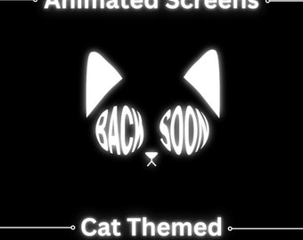 Cyber Kitty Animierte Stream Bildschirme | Pink oder Weiss (Digital Download)