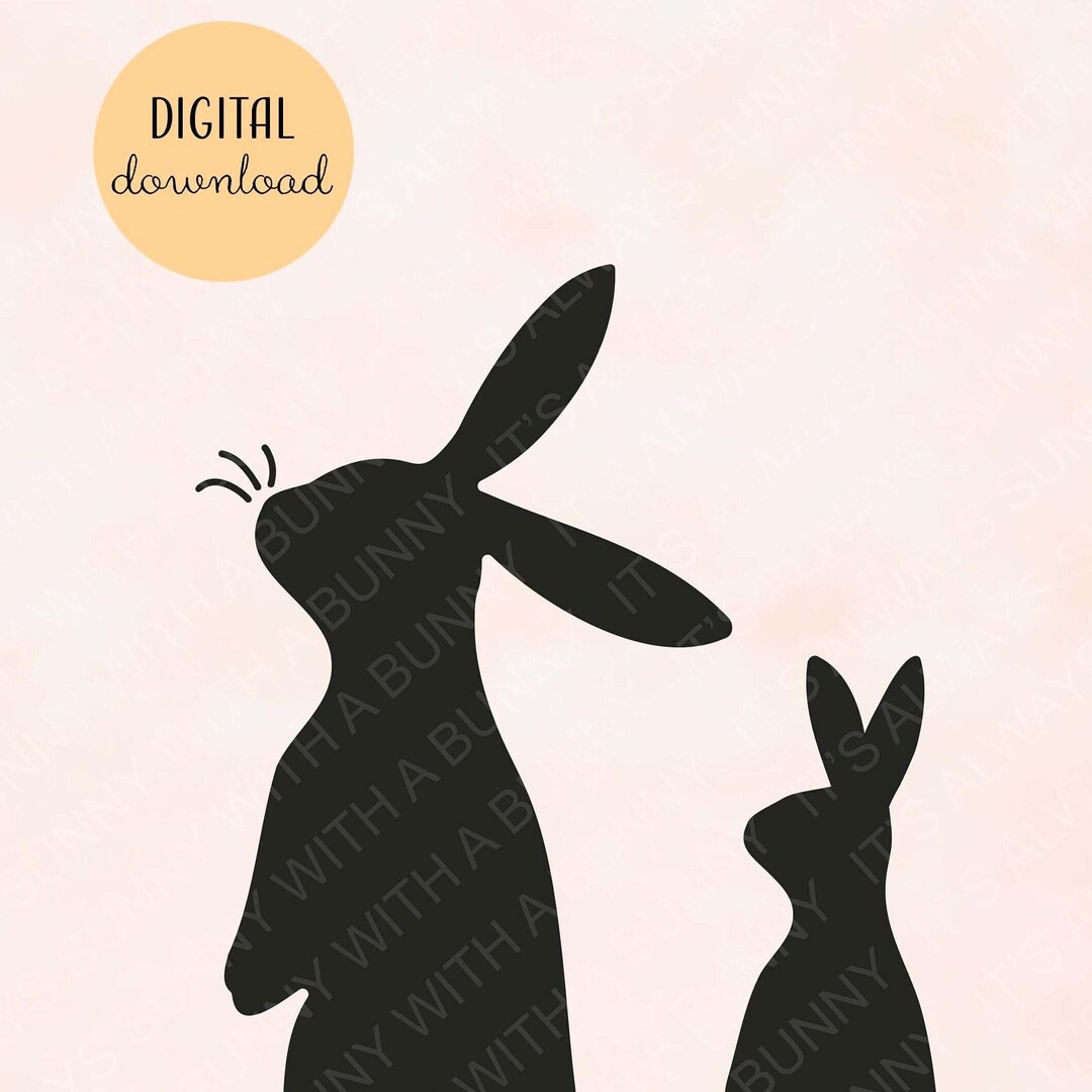 Rabbit Bunny SVG PNG Digital Files - Easter Bunny - Etsy