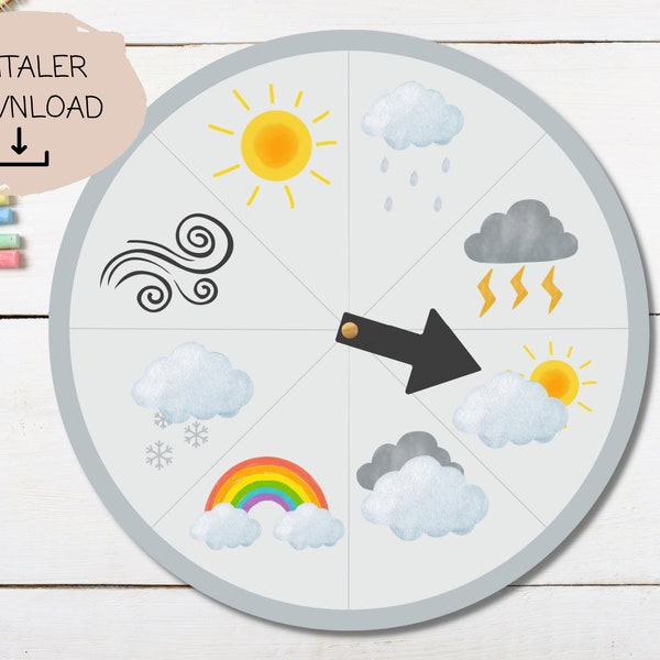 weather wheel / weather disk / weather circle | Montessori | DIGITAL DOWNLOAD