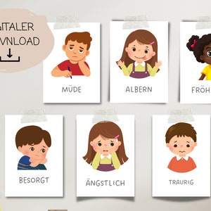 Gefühle-Karten | Digitale Gefühlskarten | Montessori Lernkarten