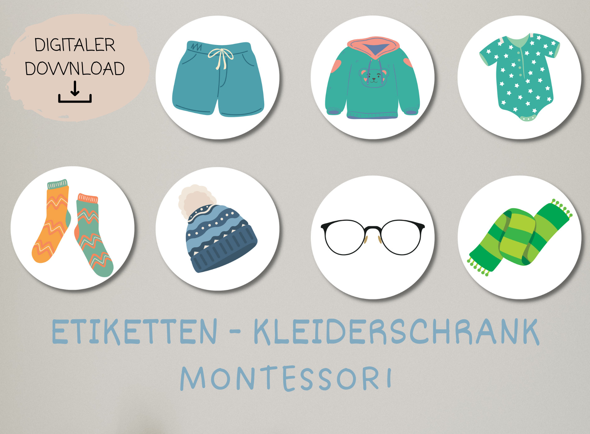 Etiketten Kleiderschrank DIY Montessori Organisation Kinderkleidung DIGITALER DOWNLOAD Etsy.de