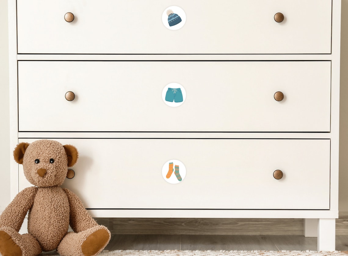 Etiketten Kleiderschrank DIY Montessori Organisation - Etsy.de