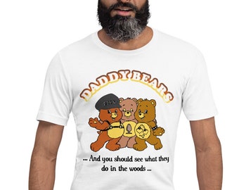 Gay Bear Shirt, Daddy Bears Funny Cartoon Tee, Leather Daddy Pride Flag Colors, Kinky Cute Teddy Bears Retro shirts, Vintage Gay Couple Gift