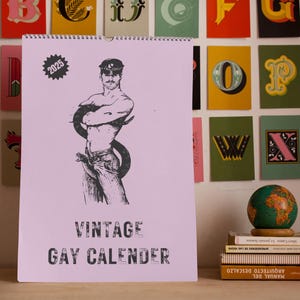 Vintage Gay Calendar, 2026 Pink Retro Magazine Gay Calendar, Cute Gay Gift, Funny Gay Calendar, Housewarming Christmas Gay Gift