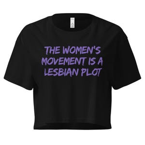 Lesbian Plot Crop Top | Vintage 70s Feminist Shirt | Lavender Menace History Top | Queer Political Activist Apparel