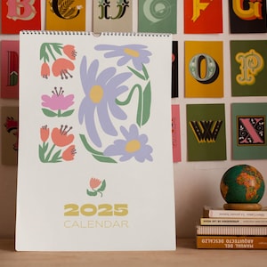 2026 Bloom Wall Calendar, Cute Calendar Gift, 12 Month Hanging Calendar. Abstract Matisse Floral,Planner Gift