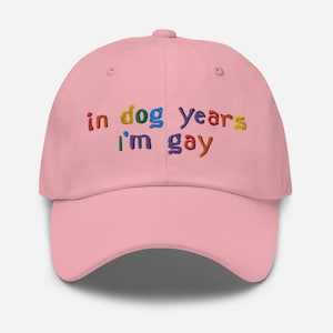 In Dog Years I&#39;m gay Hat, Embroidered Gay Hat,Lgbtq Clothing, Gay Gift, Cute Pride Hat