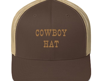 COWBOY HAT - Trucker Hat, Embroidered Trendy, Unisex Trucker Hat Aesthetic | Cowboy Hat Rope Hat | Womens Trucker Hat | Rope hat | Rodeo hat
