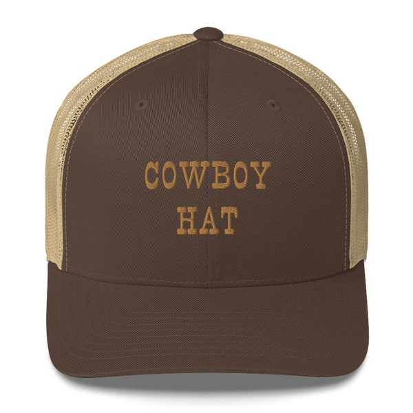 COWBOY HAT - Trucker Hat, Embroidered Trendy, Unisex Trucker Hat Aesthetic | Cowboy Hat Rope Hat | Womens Trucker Hat | Rope hat | Rodeo hat