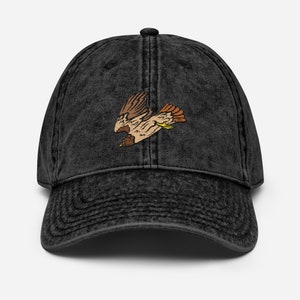 Red tailed Hawk Hat, hawk Vintage Cotton Twill Cap, Birder Hat, Cute Birders gift.