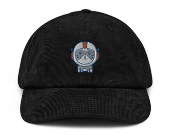 Space Cat Embroidery Corduroy hat, Astronaut Cat Hat | Cotton SnapBack, Dad Hat, Summer Cats Baseball Cap, Cool Cap