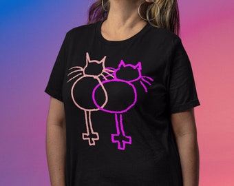 Lesbian Cats Shirt, LGBT Pride Shirt, Gay Cats, Pussy Cats Tee, Funny Gift for Lesbian Cat Owners