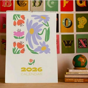 2026 Bloom Wall Calendar | Vintage Grandmillennial Floral Art | Abstract Matisse Style | 12-Month Planner Gift for Christmas