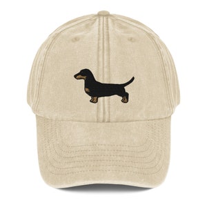 Dackel bestickte Vintage Hut Dad Cap, trendiges unstrukturiertes Design, bequemer Chino-Baumwolltwill - Dackel Geschenk