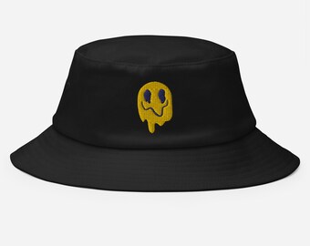 Stay Trippy Bucket Hat, Acid LSD smiley bucket hat, Festival rave hat, rave outfit, rave accessories, acid house, acid techno, trippy gift