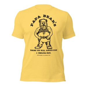 Gay Bear Shirt, Papa Bears Queer Bar Vintage Graphic Tee, Cute Cartoon Daddy Bear Pride T shirt, Retro Funny Gay Gifts