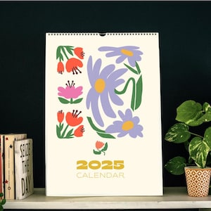 2026 Bloom Wall Calendar | Vintage Grandmillennial Floral Art | Abstract Matisse Style | 12-Month Planner Gift for Christmas