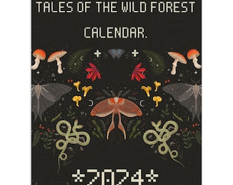 The Wild Forest Wall 2024 Calendar, Mushrooms Fungi Cottagecore Calendar Gift, Floral Nature Lovers Gift