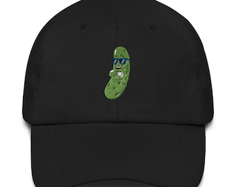 Funny Embroidered Pickle Dad Hat, Cool Cartoon Pickle Baseball Cap, Gift for Pickle Lover, Pickle Ball Hipster Hat