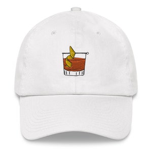 Old fashioned embroidered Hat, on the Rocks Dad Hat , Gift for Scotch, Whisky, Bourbon lovers, Gifts For Bartenders