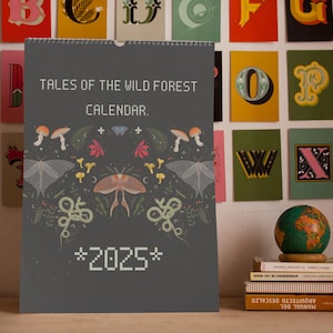 The Wild Forest Wall 2025 Calendar, Mushrooms Fungi Cottagecore Calendar Gift, Floral Nature Lovers Gift