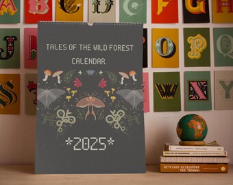 The Wild Forest Wall 2025 Calendar, Mushrooms Fungi Cottagecore Calendar Gift, Floral Nature Lovers Gift