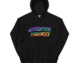 Homosexual Tendencies Hoodie, Gay Lesbian Hooded Sweatshirt, LGBTQ Clothing, Pride Flag Vintage Shirt, Unisex Hoodie, Gift for a Gay Friend