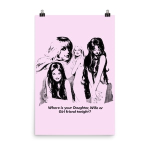 Vintage Lesbian Art | Lesbian gifts |Retro Pink Lesbian Print | Lesbian Poster | Home Decor Wall Art
