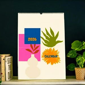 2026 Wall Calendar Illustrated Art Print, Botanical Matisse Nature Flowers Fauvism Retro Style Art Calendar Gift Art lover