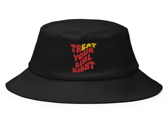 Treat Your Girl Right Bucket Hat, Eat Your Girl Cup Hat, Funny LGBT Bucket Hat, Cute Pride Bucket Hat, Lesbian Hat Funny Gift