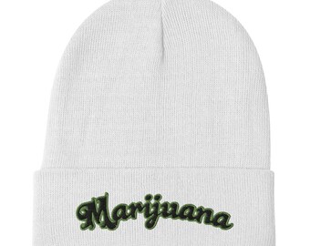 Marijuana Beanie, Stoner Girl Parody, Cute Y2K Embroidered Beanie, Cute 420 Gift , Y2K Funny Marijuana Beanie, Weed hat