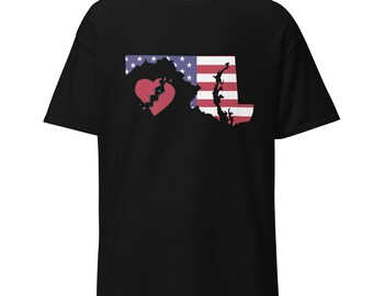 Patapsco River Baltimore T-shirt, Francis Scott Key Heart Tee