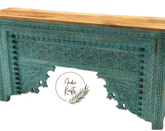 Wooden Sideboard  hand painted with dual tone effect  - Handmade with Premium mango wood