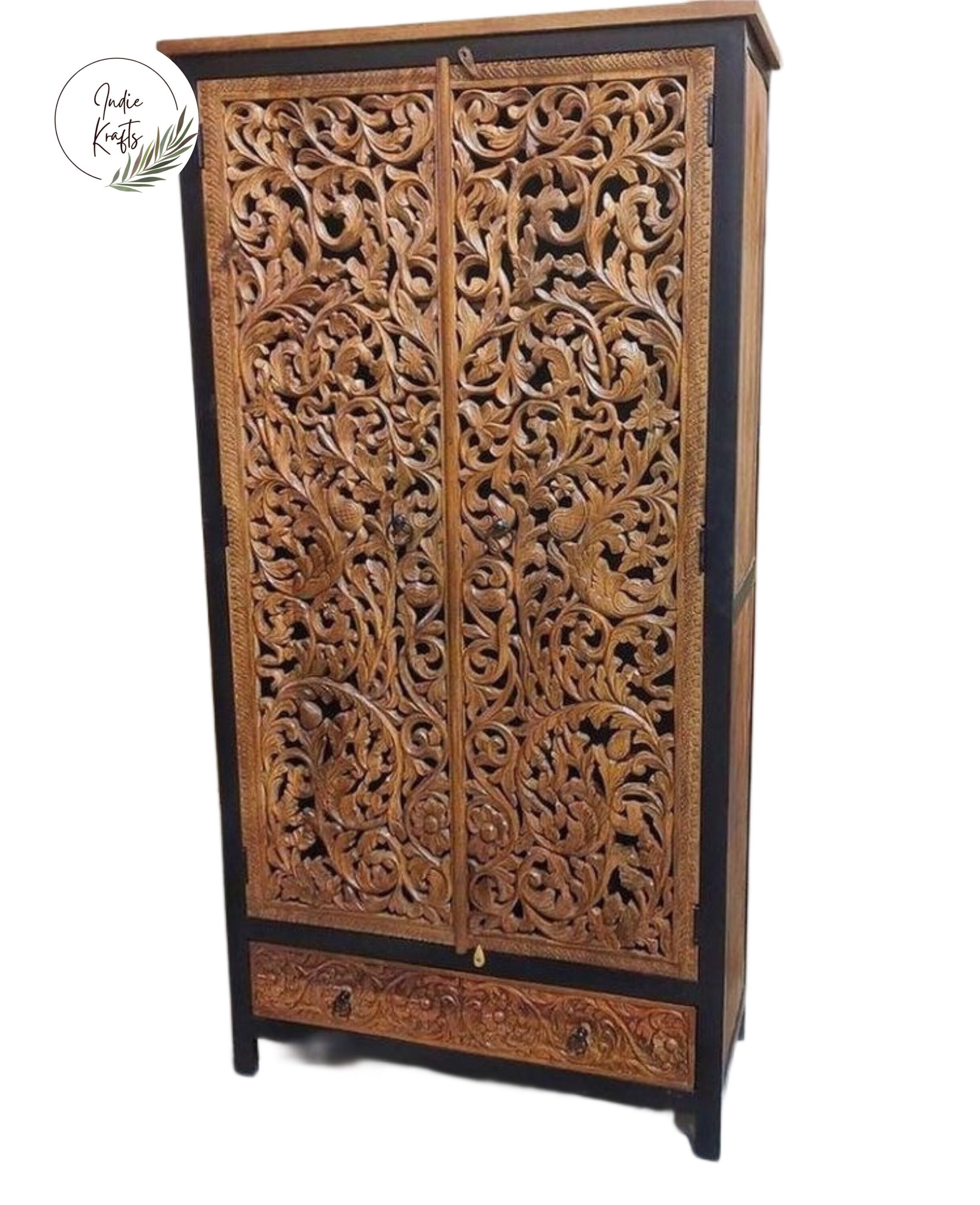Indian Furniture Wooden Wardrobe/ Almirah Handmade Etsy