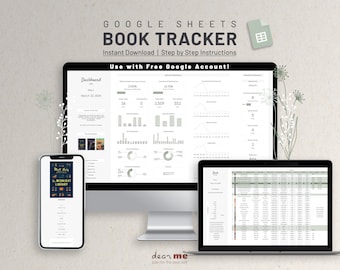 May include: A Google Sheets template for tracking books read. The template includes a dashboard with charts and graphs, a book list, and a monthly summary. The template is designed to help users track their reading progress and goals.
