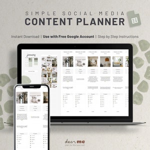 Social Media Calendar and Planner, Google Sheets Content Manager with Feed Generator, Batch Content