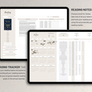 Google Sheets Book Tracker Spreadsheets, Neutral Colors Reading Log ...