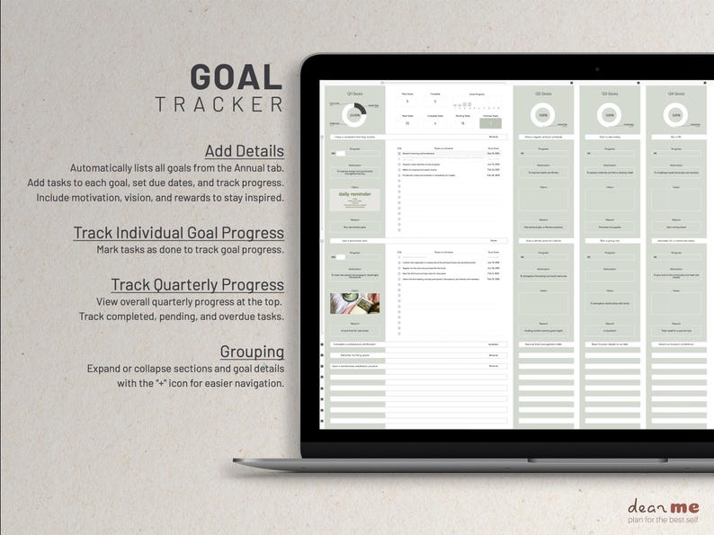 Google Sheets Digital Life Planner, Digital Annual Calendar Spreadsheet ...