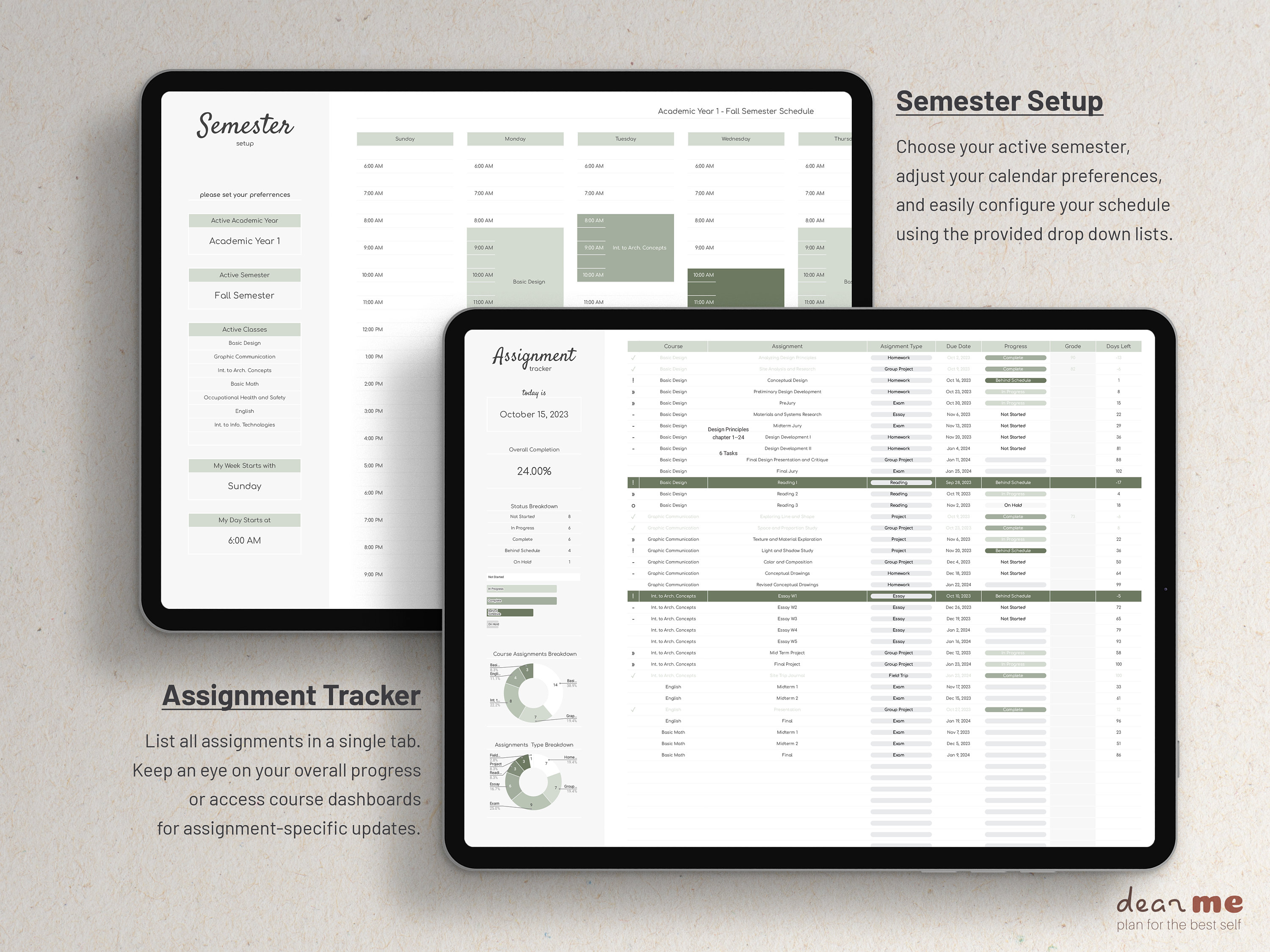 Google Sheets Academic Digital Planner, Student Spreadsheets ...