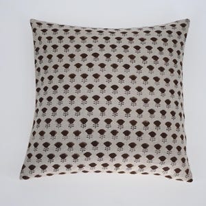 LAVVA//Hand Block Floral Pillow Covers | Neutral Linen Pillows | Linen Cushion Cover | Decorative Linen Pillow Cover | Designer Pillow Cover