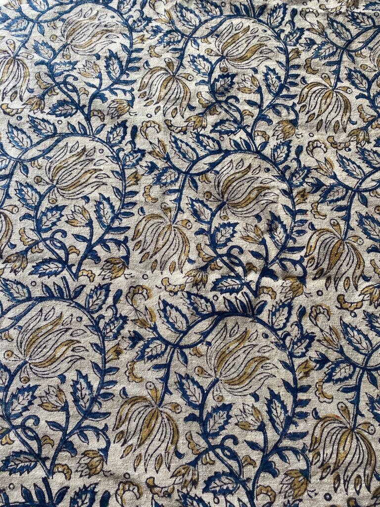 Linen Fabric Block Print Fabric in Summers Soft Linen Fabric Etsy