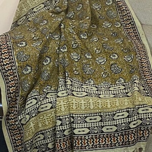 Bohemian Mud Cloth Throw Blanket with Tassels Hand Loomed Block Print Cotton Sofa Throw for Living Room 120X180 Cms