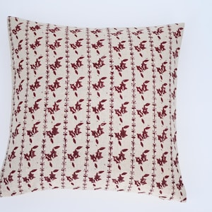 KARLA//Hand Block Floral Pillow Covers | Neutral Linen Pillows | Linen Cushion Cover | Decorative Linen Pillow Cover | Designer Pillow Cover