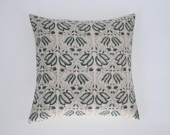SAKKIRA//Designer Floral Natural Linen Covers, Boho Pillow, Decorative Throw Pillow, Floral Pillow covers, Fall Pillow, Neutral Pillow,