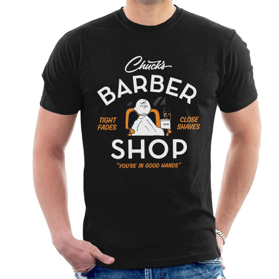 Peanuts Charlie Brown Chucks Barber Shop Men's Tshirt Etsy